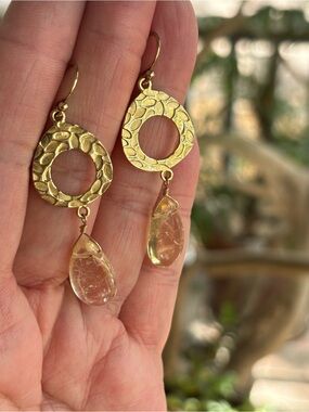 Lucas Lameth Sterling Silver Gold Wash and Citrine Earrings